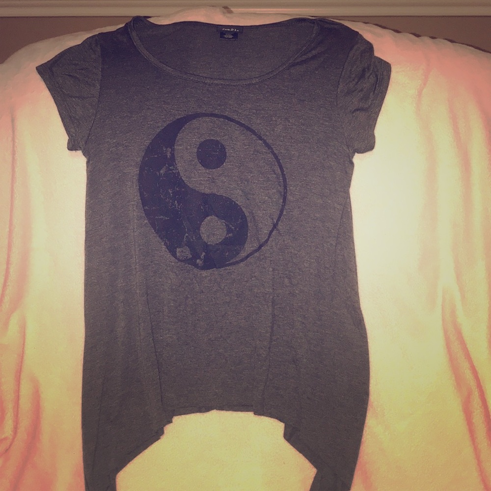 Yin yang sign shark bite shirt